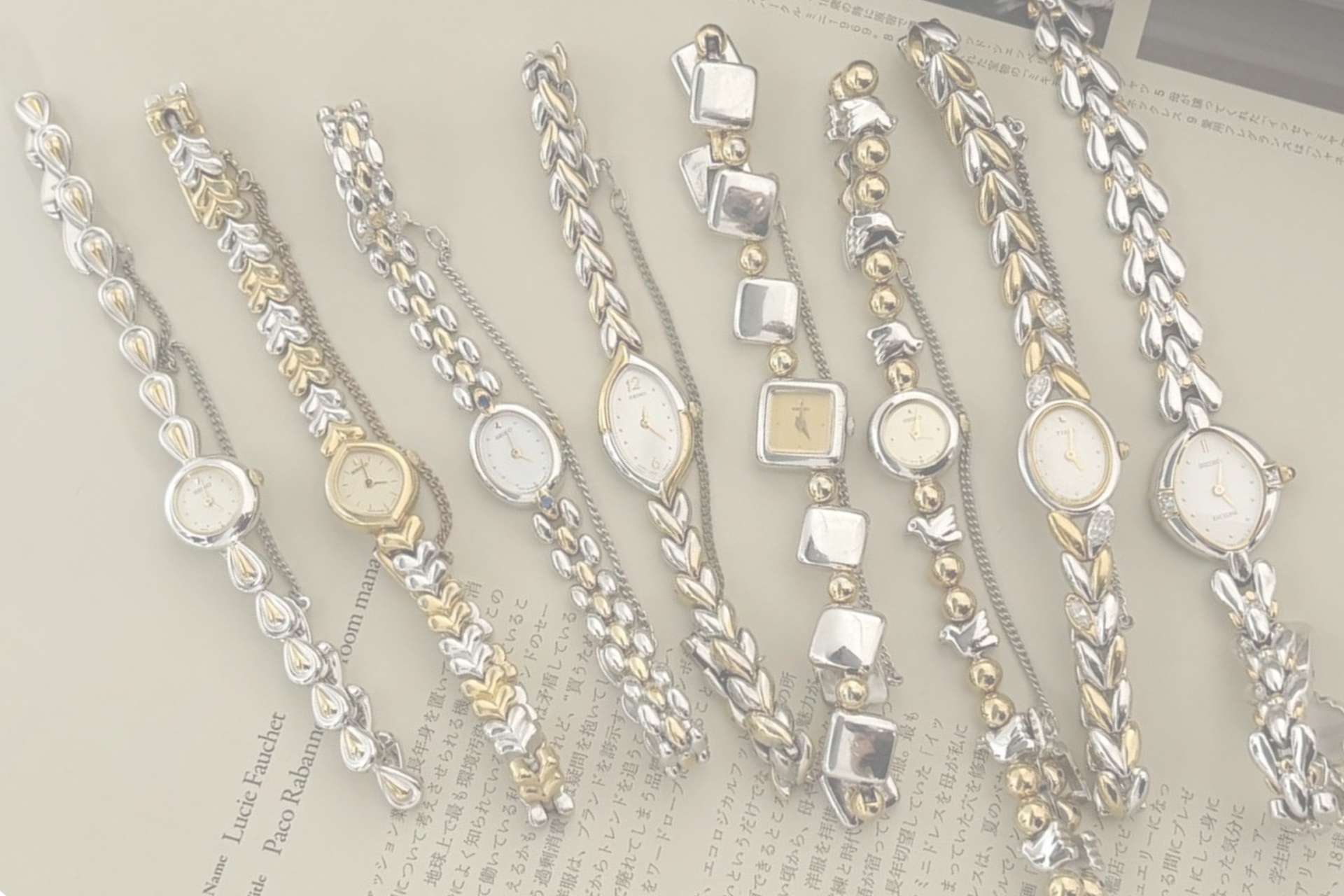 Vintage Seiko Dolce gold dress watch on silk
